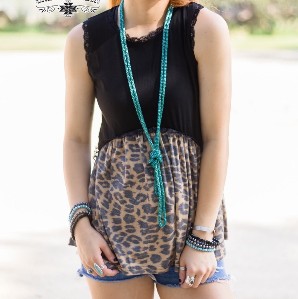 NWT Crazy Train Leopard Sleeveless Shirt - LARGE